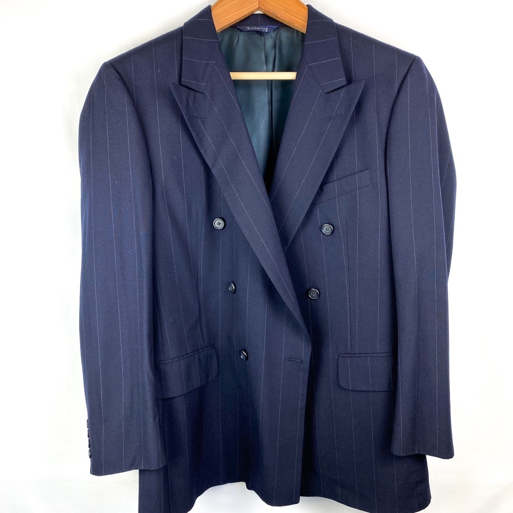 Burberry's Mens Vintage Double Breasted Pinstripe Suit